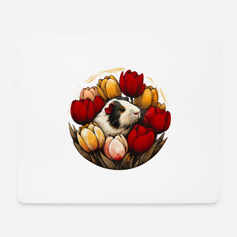 Meerschweinchen - Mousepad (Querformat) - Weiß