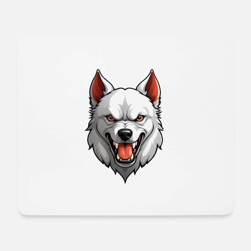 Hund Böse - Mousepad (Querformat) - Weiß