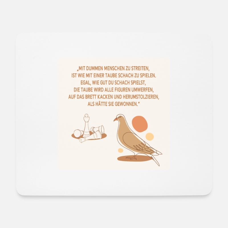 Mit Dummen Menschen Streiten Taube Schach - Mousepad (Querformat) - Weiß