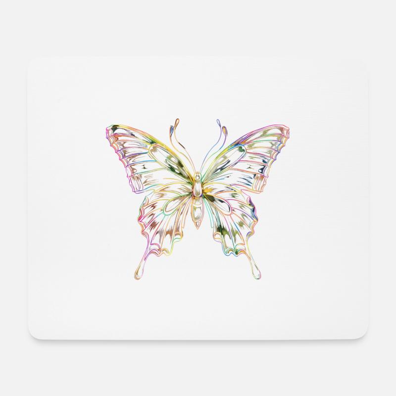 Neonfarbener Schmetterling - Mousepad (Querformat) - Weiß