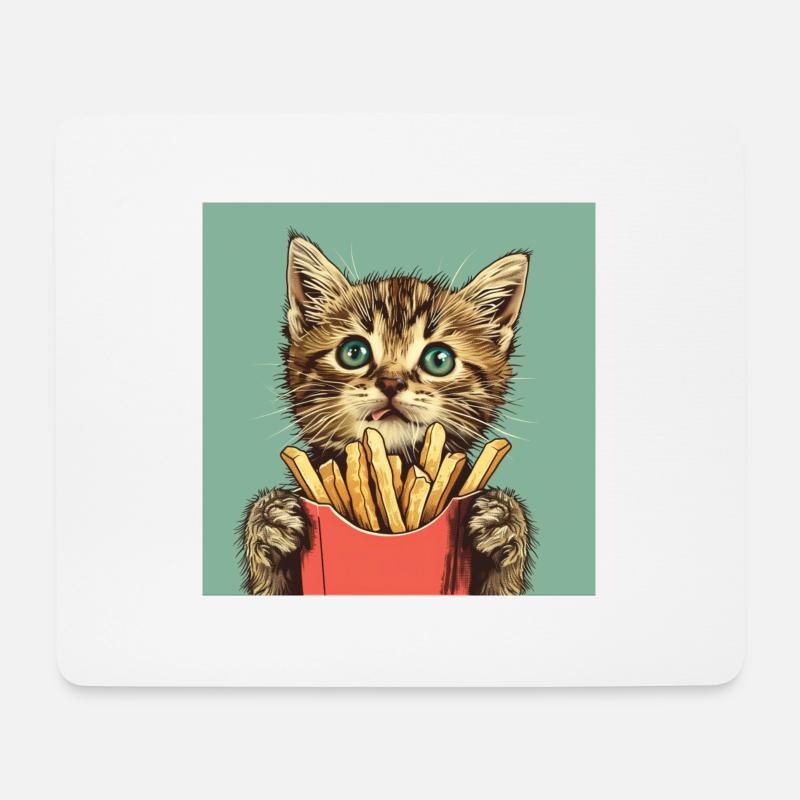 Katze - Mousepad (Querformat) - Weiß