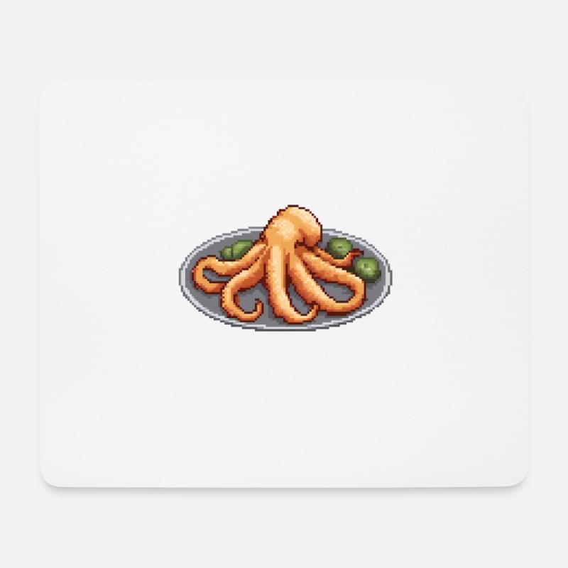 Octo-Pixel-Platte - Mousepad (Querformat) - Weiß