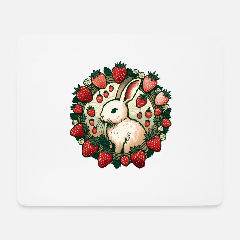 Frühlingshase Hase - Mousepad (Querformat) - Weiß