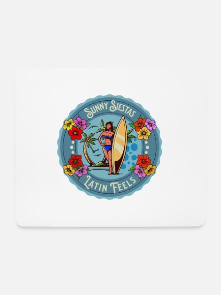 Latin Tropical Beach Summer Waves Sunny Vacation - Mousepad (Querformat) - Weiß