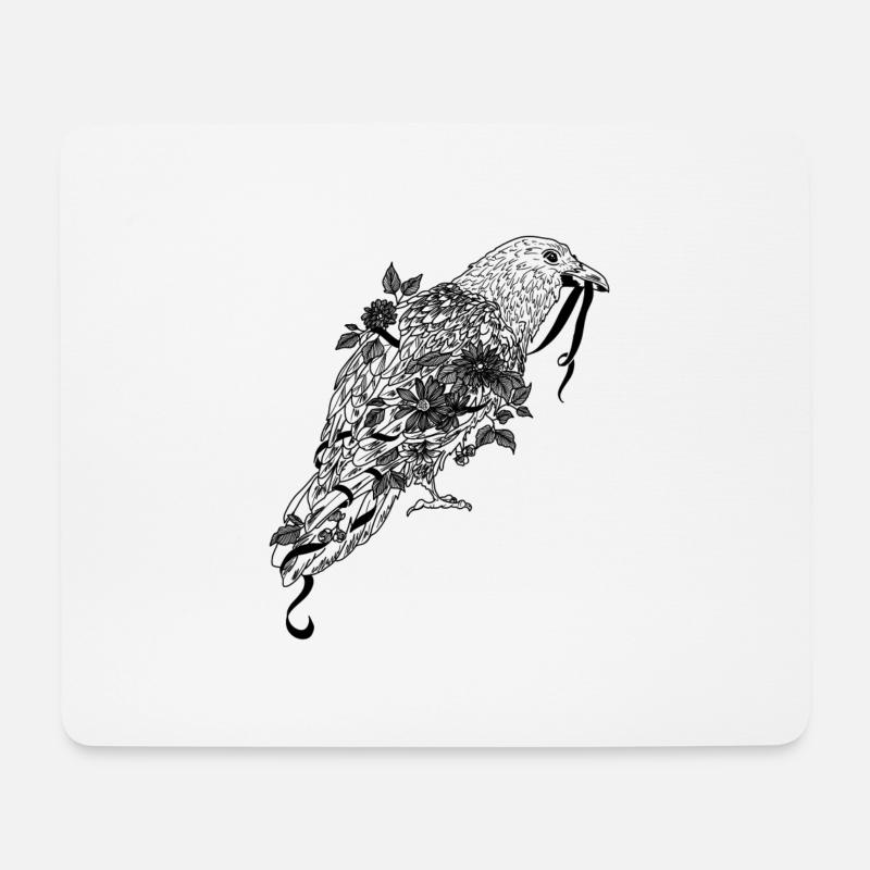 Flowering Raven - Mouse Pad (horizontal) - white