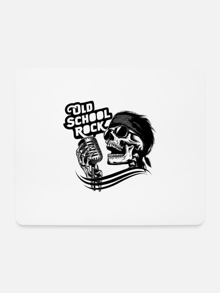 Old-School-Rock - Mousepad (Querformat) - Weiß