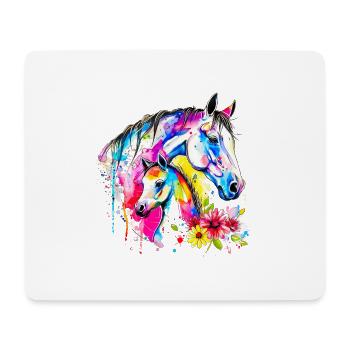 Horse with his foal - Mouse Pad (horizontal) - white - Front