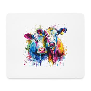 Kühe, Ochsen - Mousepad (Querformat) - Weiß - Vorne