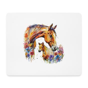Horse with his foal - Mouse Pad (horizontal) - white - Front