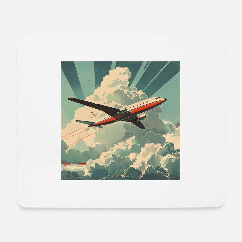 Vintage Airline Ad (fictional) - Mousepad (Querformat) - Weiß