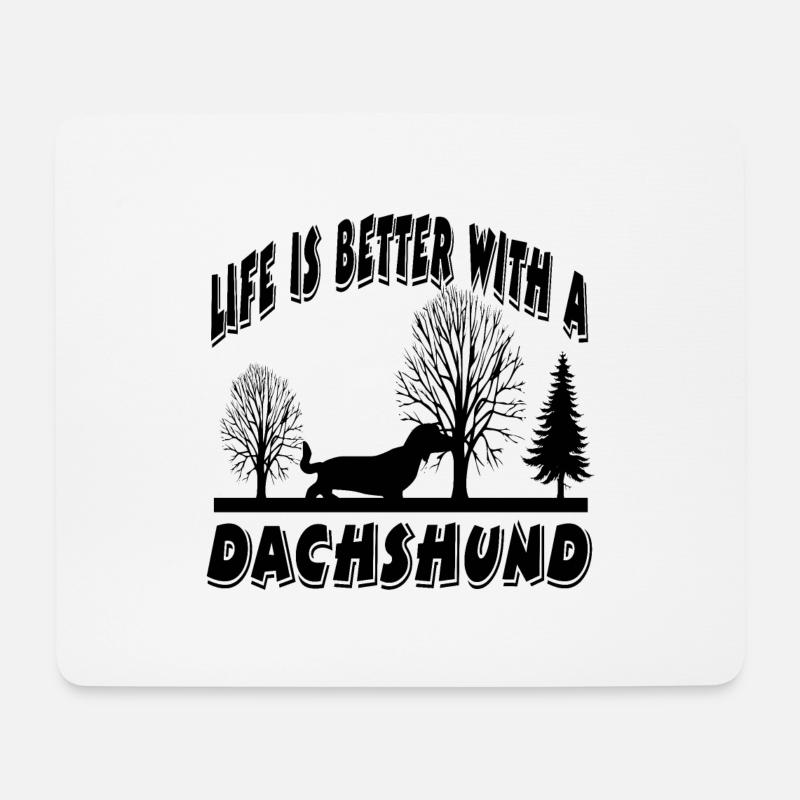 Dackel - Mousepad (Querformat) - Weiß
