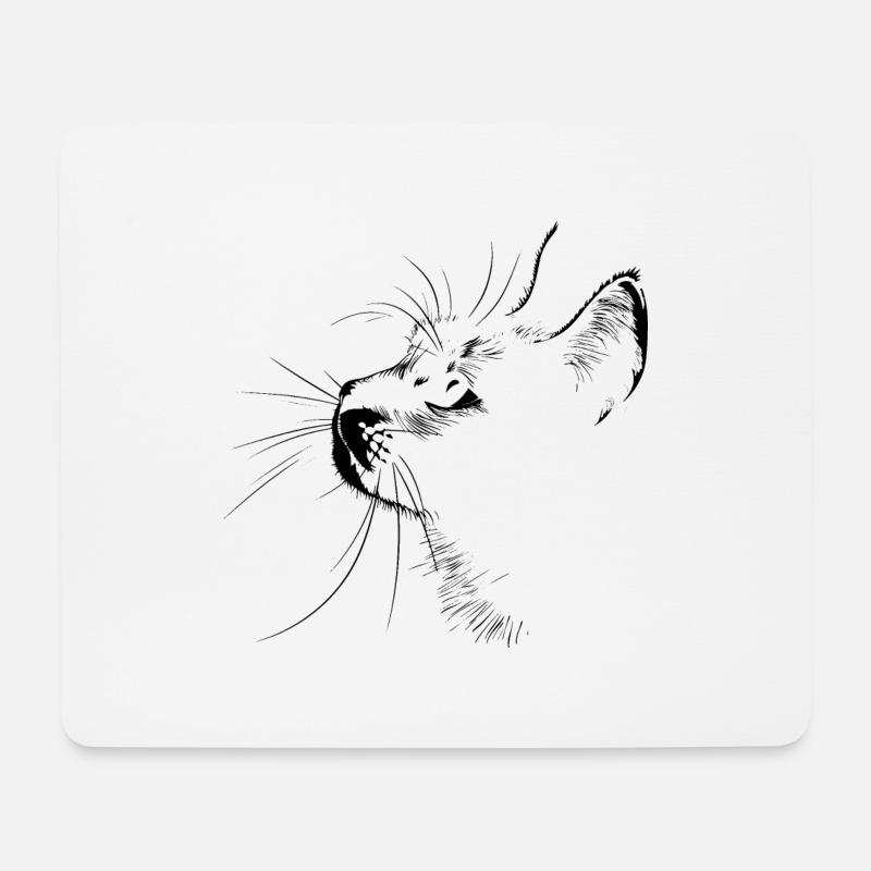 Katze, Katzenmotiv, Katzengesicht - Mousepad (Querformat) - Weiß