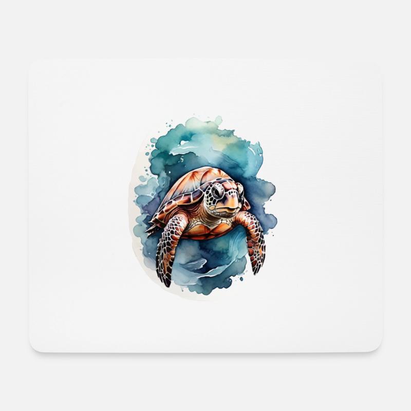 Meers Schildkröte unter Wasser - Mousepad (Querformat) - Weiß
