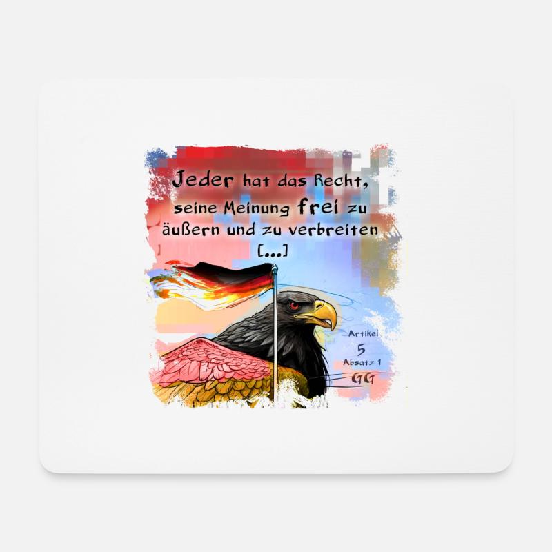 Meinungsfreiheit Deutschland - Mousepad (Querformat) - Weiß