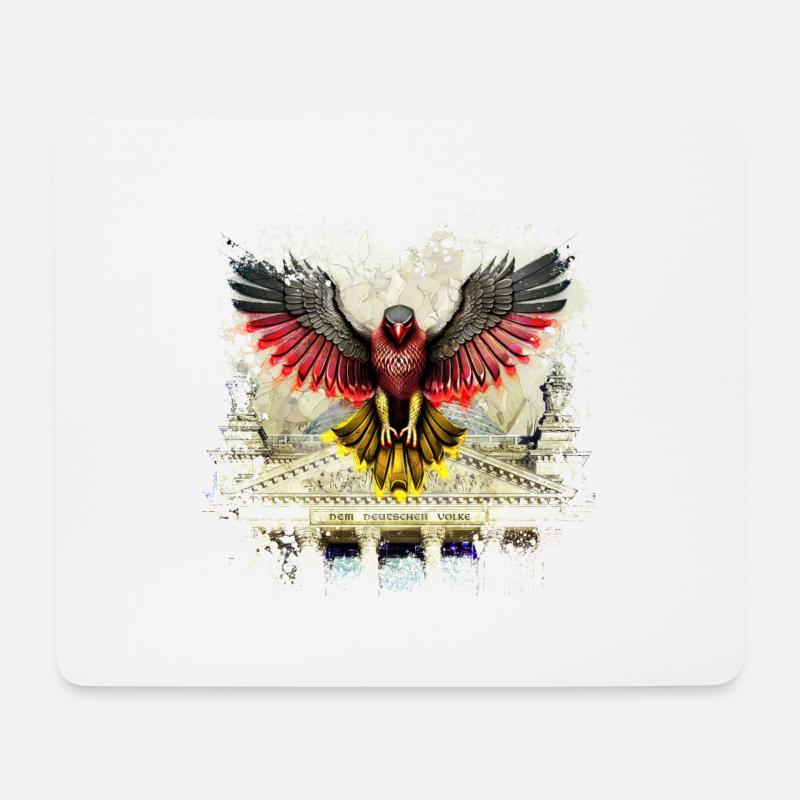 Deutscher Adler - Mousepad (Querformat) - Weiß