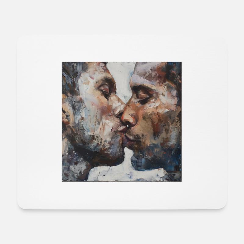 Kuss - Mousepad (Querformat) - Weiß