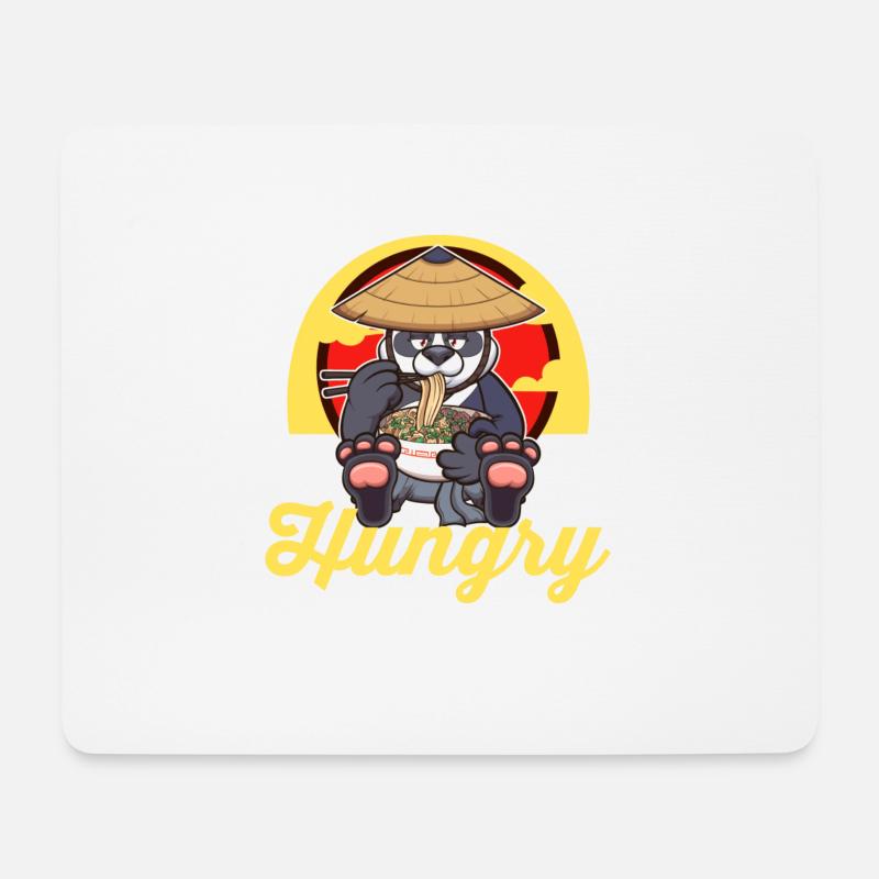 Hungry Pho More Cartoon Panda - Mouse Pad (horizontal) - white
