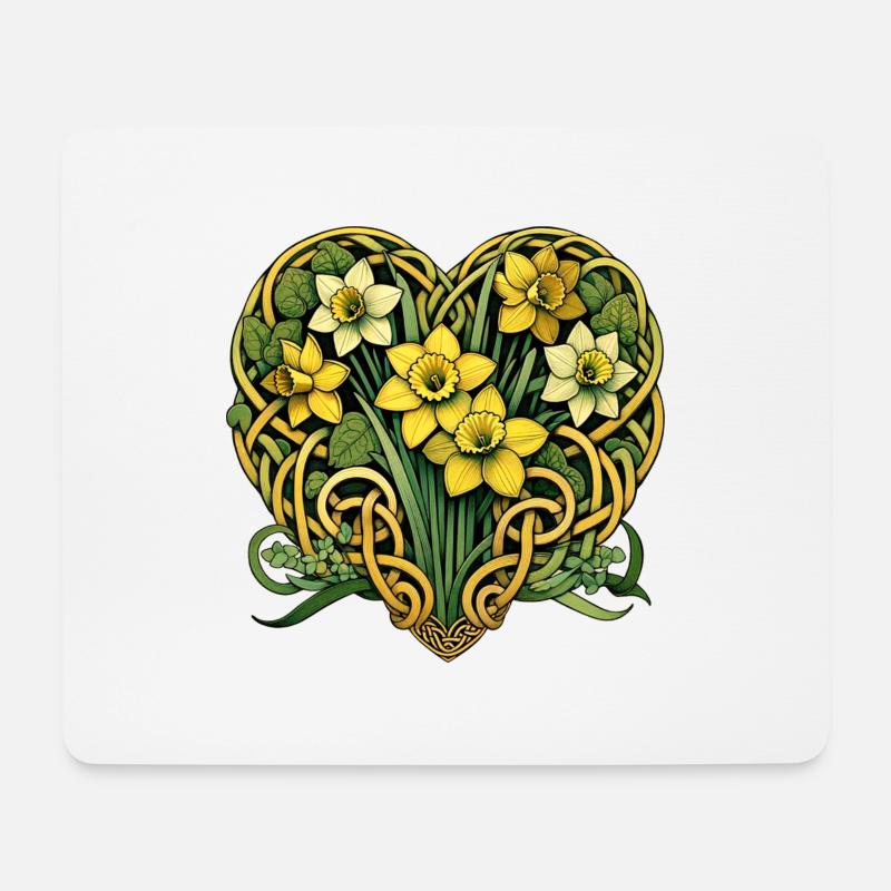 Spring Daffodils - Mouse Pad (horizontal) - white