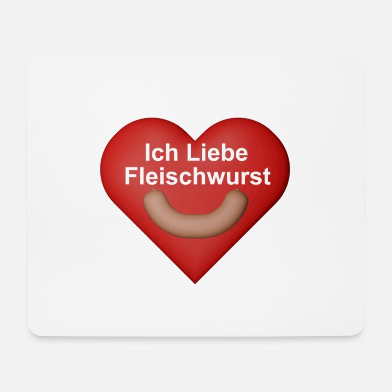 Ich Liebe Fleischwurst - Mousepad (Querformat) - Weiß