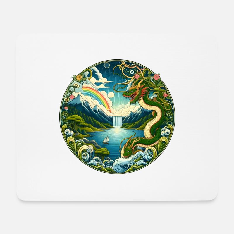 Conte de fées chinois - Tapis de souris (format paysage) - blanc