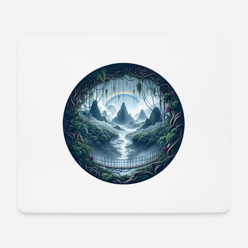 Brücke zum Glück - Mousepad (Querformat) - Weiß