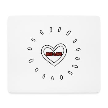 One Love Heart - Mousepad (Querformat) - Weiß - Vorne