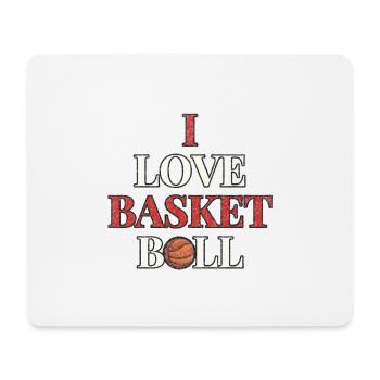 J’adore le Basketball Grunge - Tapis de souris (format paysage) - blanc - Devant