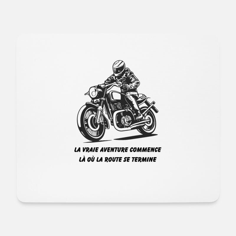 Biker-Design - Mousepad (Querformat) - Weiß