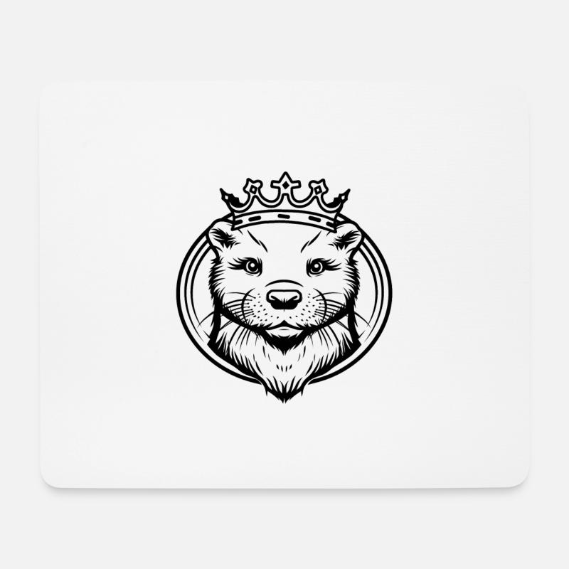 Königliche Otter-Eleganz - Mousepad (Querformat) - Weiß