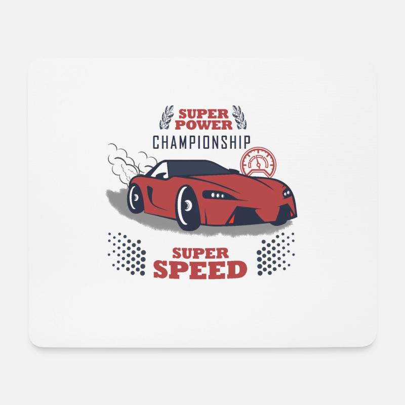 Sportwagen Super Speed - Mousepad (Querformat) - Weiß