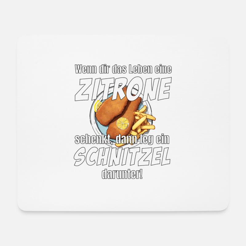Schnitzel und Zitrone - Mousepad (Querformat) - Weiß
