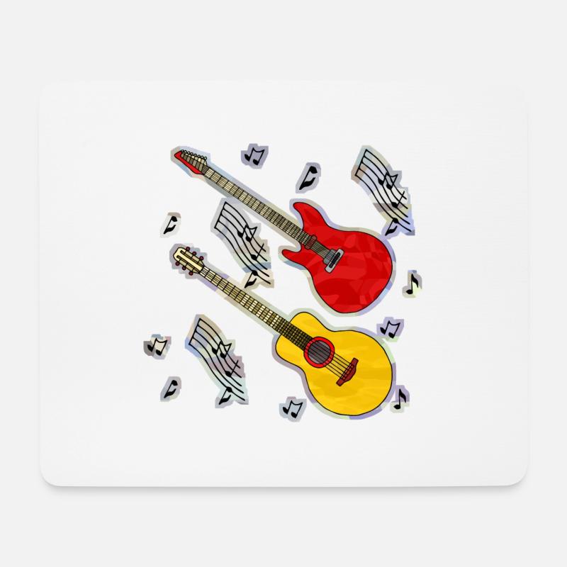 Gitarren - Mousepad (Querformat) - Weiß