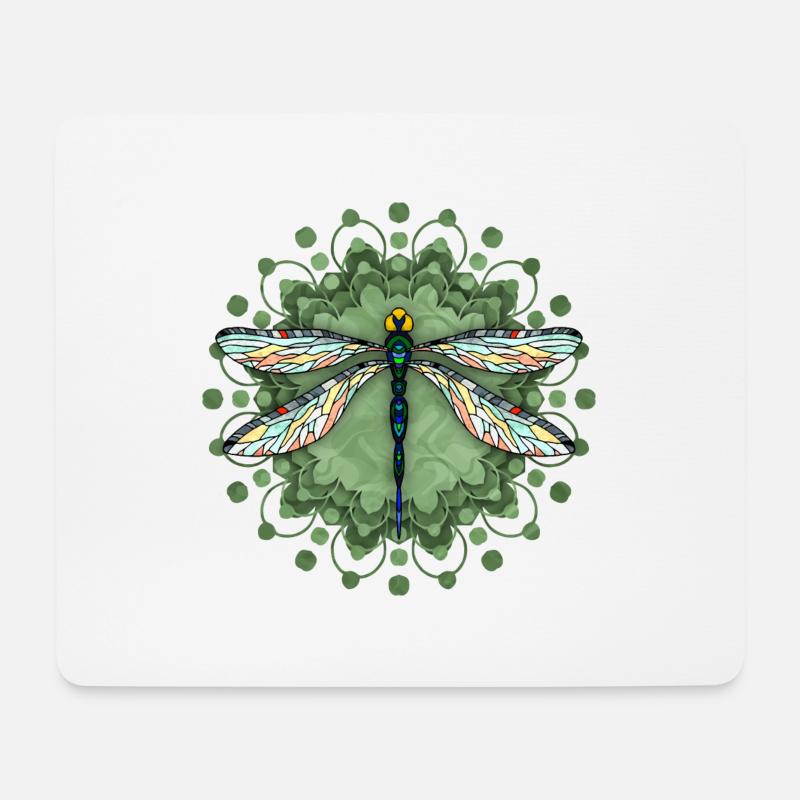 Libelle - Mousepad (Querformat) - Weiß