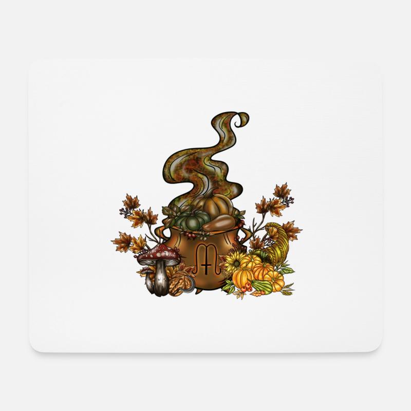 Mabon Hexenkessel - Mousepad (Querformat) - Weiß