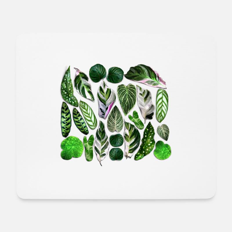 Grüne Blätter - Mousepad (Querformat) - Weiß