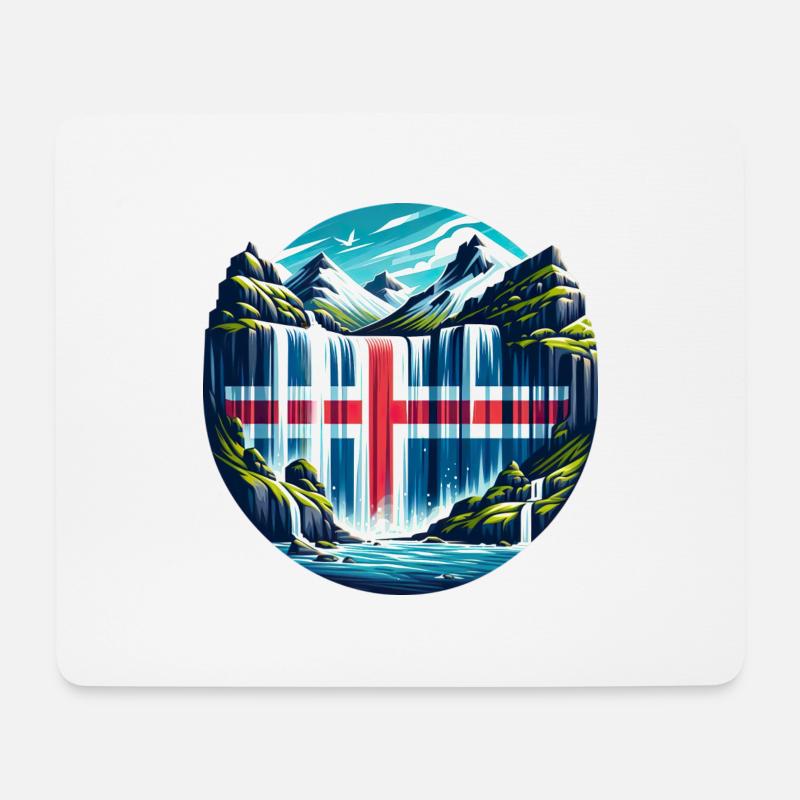 iceland Island 4 - Mousepad (Querformat) - Weiß