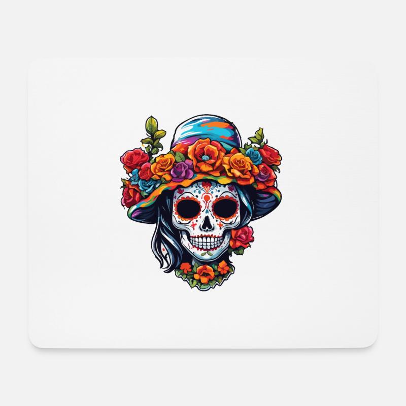 La Catrina/ Tattoo / Mexiko / Frau /Skull - Mousepad (Querformat) - Weiß