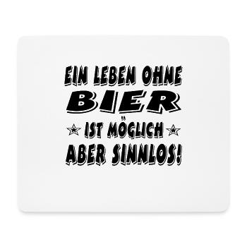Bier - Mousepad (Querformat) - Weiß - Vorne
