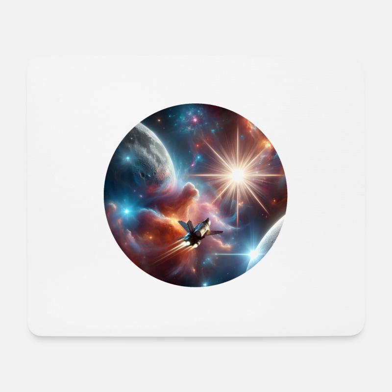 Weltraum - Mousepad (Querformat) - Weiß