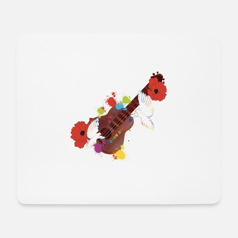 Peace and love - Mouse Pad (horizontal) - white