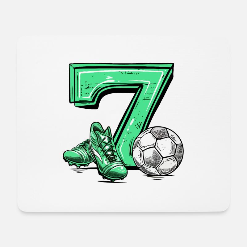 Fussball 7 Jahre - Mousepad (Querformat) - Weiß