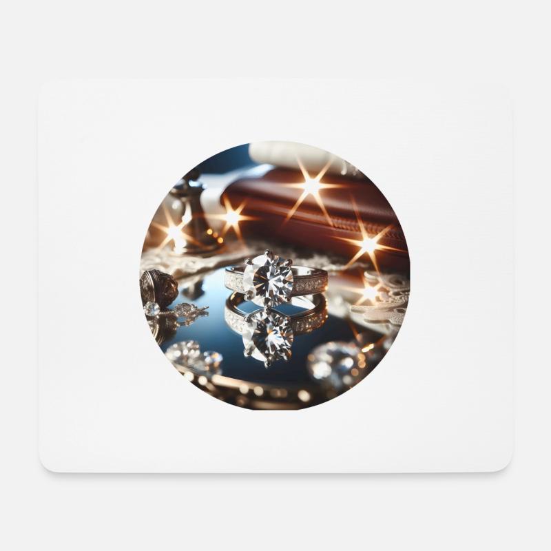 Diamant - Mousepad (Querformat) - Weiß