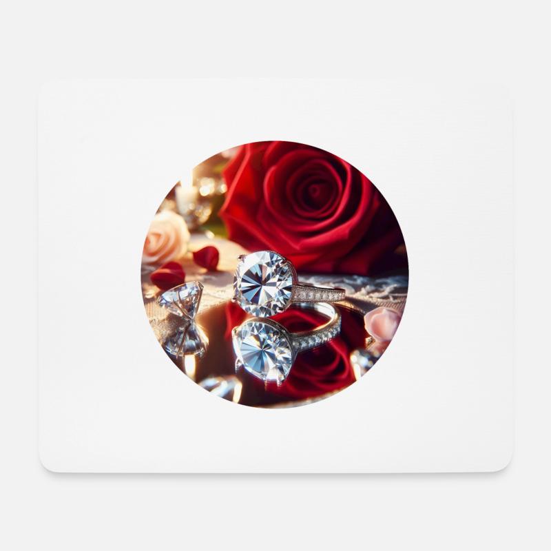 Diamant - Mousepad (Querformat) - Weiß