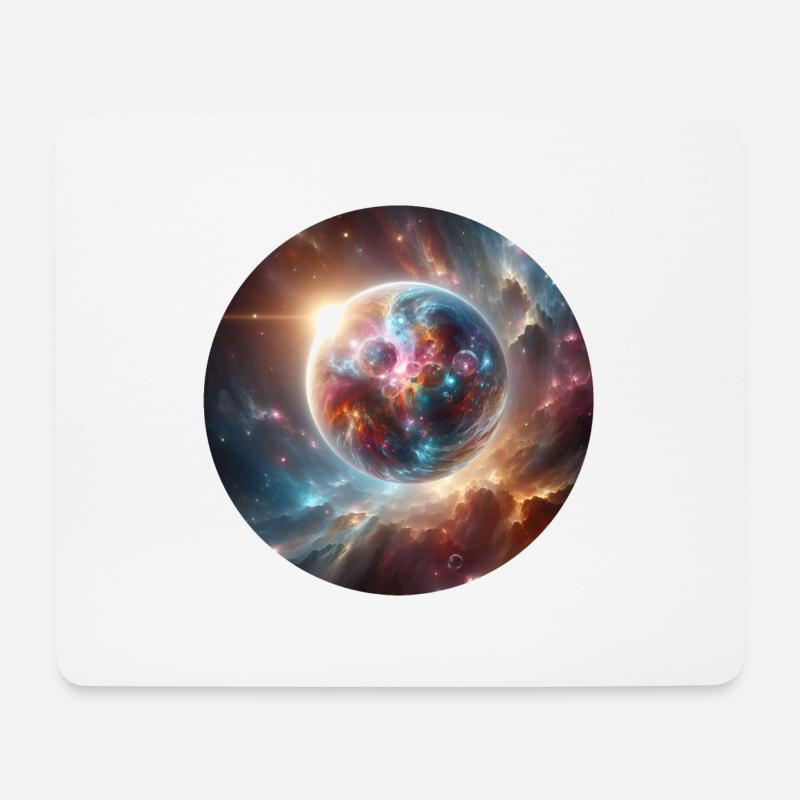 Weltraum - Mousepad (Querformat) - Weiß