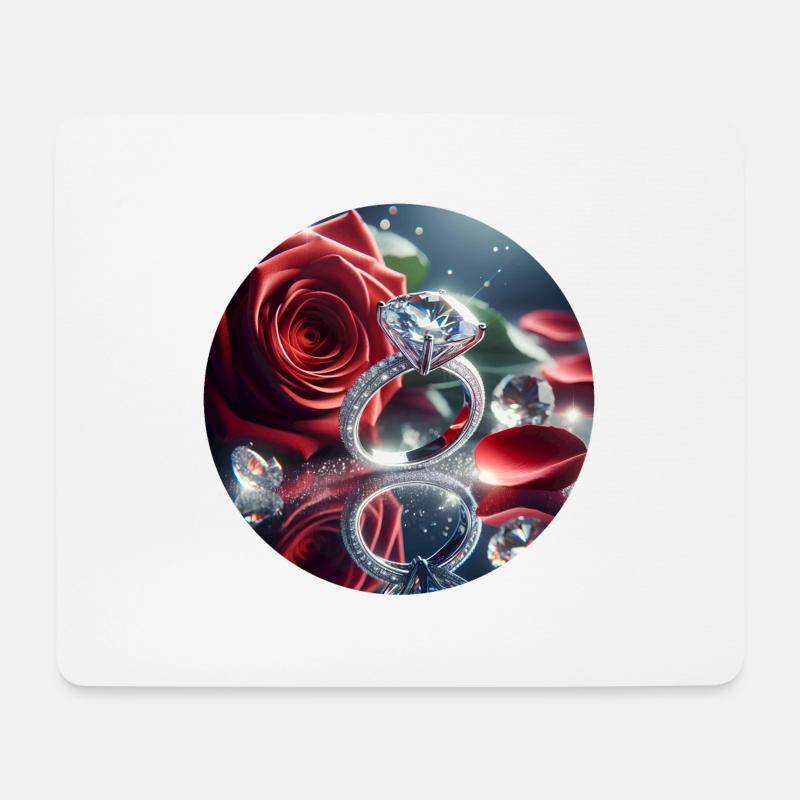 Diamant - Mousepad (Querformat) - Weiß