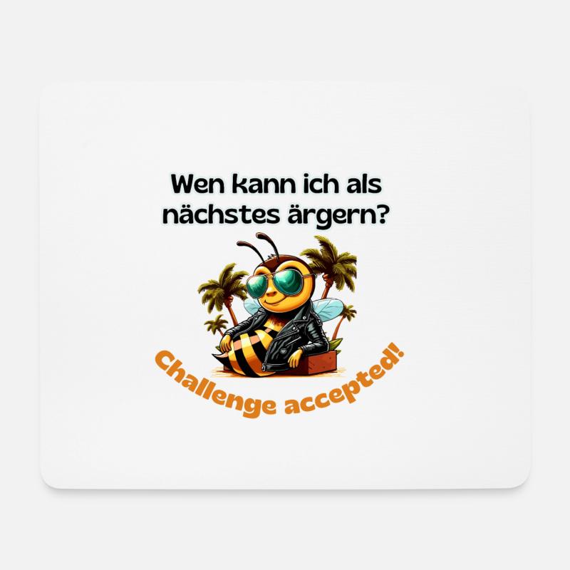 Wem kann ich ärgern Biene witziger Spruch - Mousepad (Querformat) - Weiß
