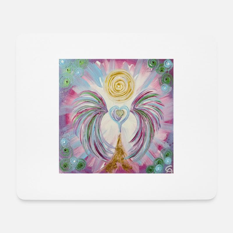 Herzengel Lichtleben - Mousepad (Querformat) - Weiß
