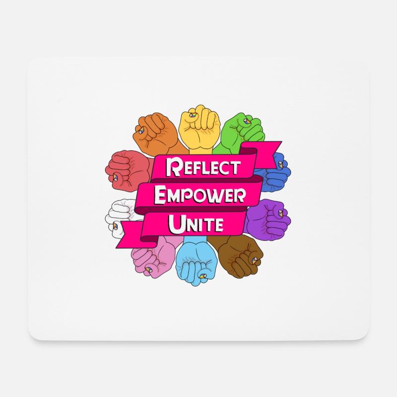 reflect empower unite - Mousepad (Querformat) - Weiß
