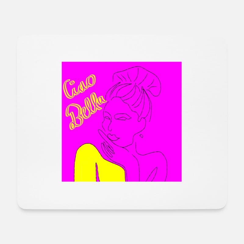 Frau Ciao Bella - Mousepad (Querformat) - Weiß