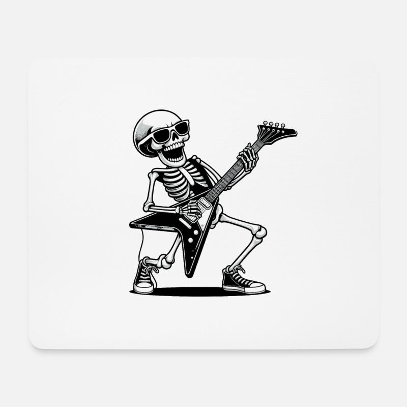 Ein männlicher Rocker-Gitarrist mit seiner Gitarre - Mousepad (Querformat) - Weiß
